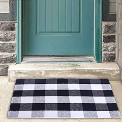 Alfombra De Algodón A Cuadros De Búfalo De Baño - Danielle's Store