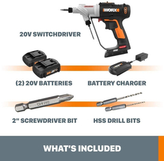 Imagen de Worx Wx176l 20v Switchdriver Taladro Inalámbrico Bat Y Carga