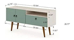 Mueble Para Tv Con Estante De Madera Verde-blanco De 53.94in - tienda online