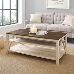 Mesa De Centro Rectangular De Madera Color Blanco De 48 In.