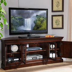 Mueble Para Tv Con Estantes De Madera Color Marrón. - Danielle's Store