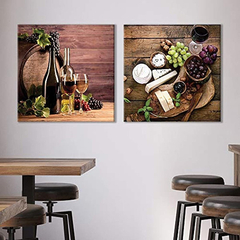 Nwt Lienzo Decorativo Para Pared, Diseño De Vino Y Frutas - comprar online