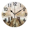 Reloj De Pared Redondo De Madera Con Hojas Y Ramas