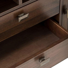 Mueble Para Tv Con Estantes De Madera Color Marrón. - tienda online
