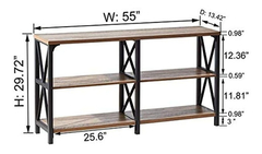 Mesa Auxiliar De Madera Marrón Y Metal Negro De 53.9 In en internet