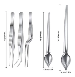 Selftek 5 Pinzas De Cocina De Acero Inoxidable Con Puntas De