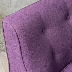 Sillón Fontinella Mid Century Tufted Back Tela Arm, Púrpura - tienda online