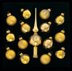 Conjunto De 15 Mini Bola De Vidrio Oro Árbol De Navidad - comprar online