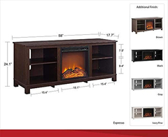 Mueble Para Tv Con Chimenea Eléctrica,madera Marrón. - Danielle's Store