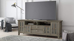 Mueble Para Tv Con Estantes Y Cajón De Madera Color Gris. - comprar online