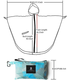 Poncho Para Lluvia Saphirose Con Capucha Y Bolsillos