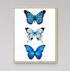 Lamina Artistica Sin Marcos De Mariposas Azules En Acuarela - comprar online