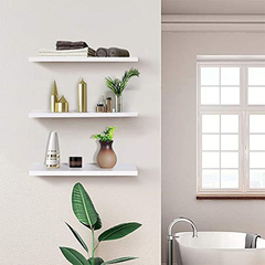 Estánteria Flotante De Madera Color Blanco/3 Unidades