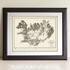 Mapa De Islandia 1901 Sin Marco Decoración Para El Hogar - comprar online