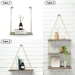 Estantería Colgantes De Madera Color Marrón/3 Unidades. - Danielle's Store