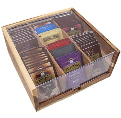 Caja Organizadora De Madera De Acacia Para Bolsas De Té - comprar online
