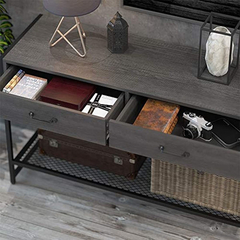 Mesa Auxiliar De Metal Y Madera Color Negro/2 Niveles. en internet