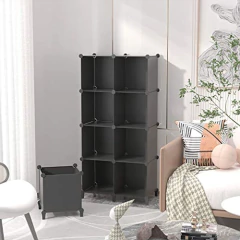 Estantería Modular Multiusos De Plástico Color Negro/9 Cubos en internet