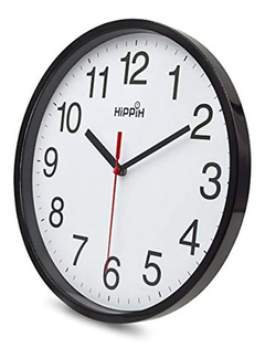 Reloj Negro De Pared Silencioso De Cuarzo De Calidad - comprar online