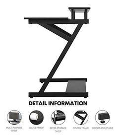 Escritorio Para Computadora De Metal Y Madera, Negro en internet