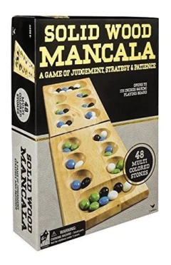 Mancala Plegable De Madera En Funda De Cartón