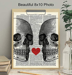 Decoración De Pared De Corazón Y Calaveras 8x10 Sentimental en internet