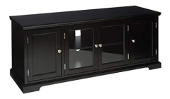 Mueble Para Tv De Madera Con Puertas, Color Negro