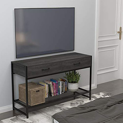 Imagen de Mesa Auxiliar De Metal Y Madera Color Negro/2 Niveles.
