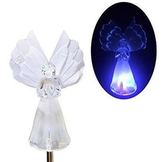 Angel Con Alas De Fibra Óptica Solar Garden Stake Light Led