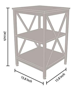 Imagen de Mesa Auxiliar De Madera Color Marrón Oscuro Con 3 Niveles.
