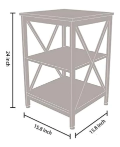 Imagen de Mesa Auxiliar De Madera Color Marrón Oscuro Con 3 Niveles.