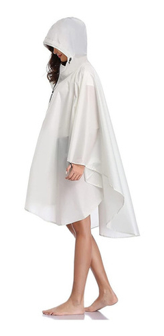 Poncho Para Lluvia Saphirose Con Capucha Y Bolsillos