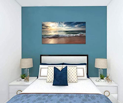 Huadaoart Arte De Pared Decoración Atardecer Océano Playa - tienda online