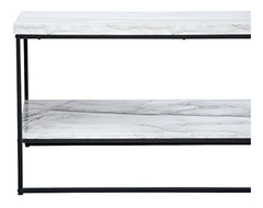 Mesa De Centro Y Auxiliar De Mármol Color Blanco/2 Niveles. en internet