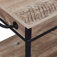 Mueble Para Vinos De Madera Marrón Y Metal Negro 3 Niveles. - tienda online