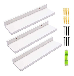 Estantería Flotante De Madera Color Blanco, 3 Niveles - Danielle's Store