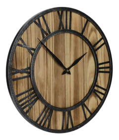 Reloj De Pared Decorativo Rústico De Metal Y Madera