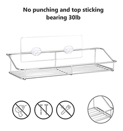 Estantería De Esquina De Baño De Metal Plateado, 2 Niveles - comprar online