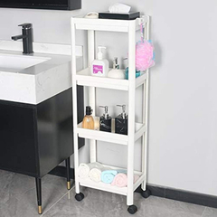 Estantería Móvil De Plástico Color Blanco De 4 Niveles.