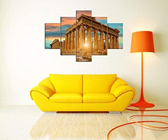 Yatsen Cuadro Decorativo Lienzo Ciudad Pintura 5 Piezas - Danielle's Store