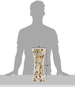 Jarrón De Cristal De Mosaico De Cerámica Para Flores 11.7 In en internet