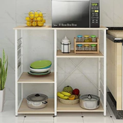 Estantería De Metal Y Madera Color Blanco Y Marrón. - comprar online