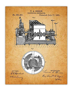 Vintage Thomas Edison Poster Patent Prints - Set Of 4 8x10 U - comprar online