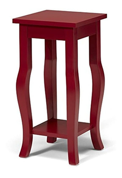 Mesa Auxiliar De Madera Color Rojo De 24 X 12 X 12 In.