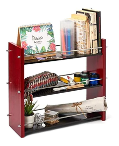 Imagen de Estantería Multiusos De Madera Color Rojo De 3 Niveles.