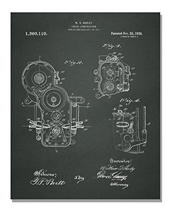 Harley Davidson Patent Art Prints - Juego De Seis Fotos