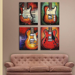 Viivei Abstracto Guitarra Lienzo Arte De Pared Impresiones - comprar online