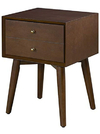 Mesa De Noche De Madera Caoba, Color Marron, 1 Nivel