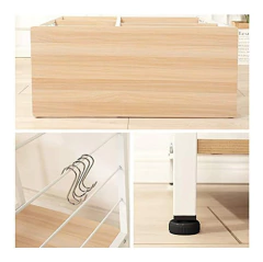 Imagen de Estantería De Metal Y Madera Color Blanco Y Marrón.