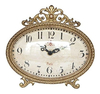 Reloj De Mesa Vintage De Peltre 6.5 '' X 6 '', Oro Antiguo